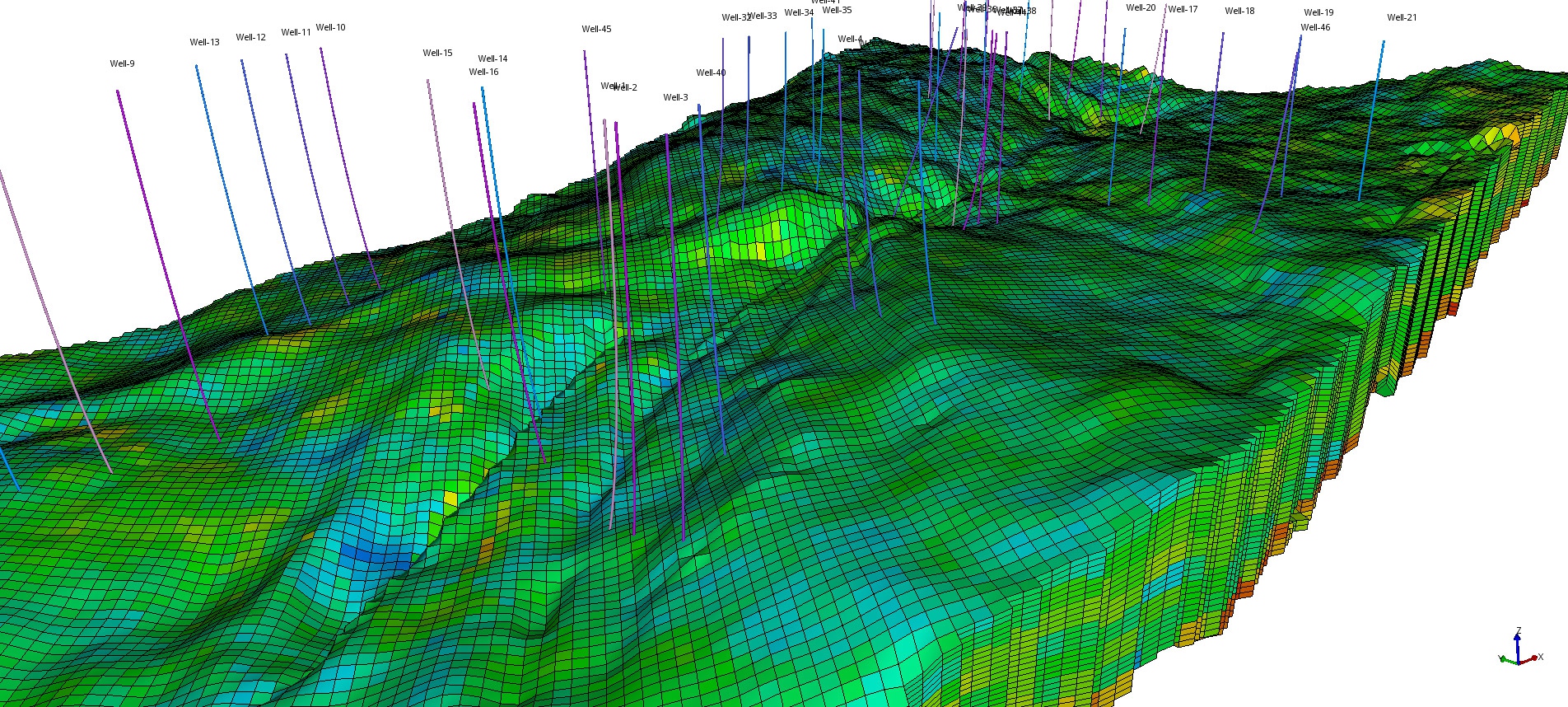 Synthetic greenfield sandstone model
